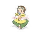 ポップで可愛らしいイラストをお描きします 全身イラスト、ポーズ自由、背景色も指定可！ イメージ2