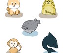 シンプルな動物イラストを描きます web素材やアイコンに、色々使えます イメージ1