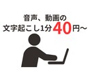 1分40円～文字起こし承ります 音声や動画の文字起こし、ご要望には可能な限りお応え致します イメージ1