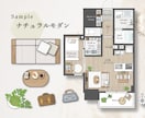 魅せる・おしゃれイラスト間取り図を制作します 民泊などにも◎ホームステージング風リッチなイラスト間取り図 イメージ2