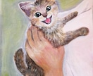 天国の猫ちゃんを描きます 思い出の写真数枚をもとに油絵風似顔絵を描き額縁付きでお届け イメージ5