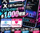 X(旧Twitter)のインプ&いいねを増やします インプ&いいねをセットで1,000～増加！オプ割あります✨ イメージ1