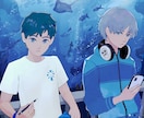 2人まで金額そのまま！背景付きイラスト描きます 雰囲気たっぷりな背景付きの一枚絵でキャラクターを引き立てます イメージ1