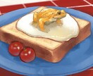 ペット×食べ物のオシャレなイラストを描きます ★猫、犬、両生類、爬虫類など、どんな動物もリアルな質感で★ イメージ4