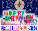 西洋占星術「誕生日から1年間の運勢」を鑑定します 誕生日に居る場所によって変わる1年間限定の運勢を詳細伝授！ イメージ1