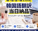 韓国語の翻訳を500字1,000円で当日納品します 韓→日・日→韓◎ファンレターからビジネス文書まで イメージ1