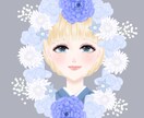 花フレーム女性アイコン制作｜SNS用描きます お好きなカラーで作る、花に囲まれた可愛いSNSアイコン イメージ2