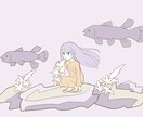 SNSのアイコン・オリキャラのFAなど描きます シンプルかわいいタッチがお好みの方へ イメージ3