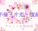 不倫・片恋・復縁｜タロット＆数秘術で鑑定します 質問3つまでOK！相手の気持ちや現状、2人の今後や未来など イメージ1