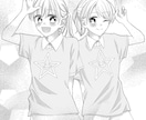 少女漫画風モノクロイラストをお安く描きます SNSアイコンや商用ok！少女漫画な絵柄の白黒イラストです！ イメージ2