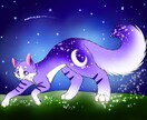 PNG１点物のイラスト販売をします 幻想的な星空・ケモノキャラクターイラスト描きます イメージ1