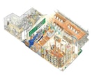 お家やお店の鳥瞰図描きます プレゼントにもおすすめ( ◠‿◠ ) イメージ2