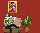 アイコン、動画用静止画描きます ポップで個性的なイラストです。 イメージ1