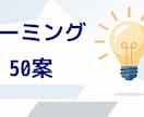 ネーミング・コピー50案即納します 圧倒的50案！即レス即納でネーミング提案します イメージ1