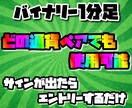 バイナリー1分足専用サインツール　サインでます 完全無裁量　独自最強インジケーター イメージ1
