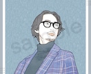 おしゃれ爽やか＊好印象な似顔絵線画アイコン描きます 商用利用OK◎美化&文字入れ無料◎綺麗さ漂う水彩イラスト イメージ7