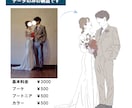お写真を元に結婚式用イラスト作成します メニュー表／プロフィールブック／席次表などの挿絵に！ イメージ3