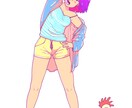 ポップでかわいいイラストを作成いたします グッズや広告など幅広いジャンルで活躍できる絵柄です！ イメージ2