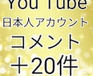 YouTube日本人コメント20件プラスします リアル日本人ユーザーによるコメントでテンション爆上がり！ イメージ1