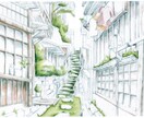 建築外観・パース絵描きます 背景画像や挿絵、記念絵におすすめ！ イメージ2