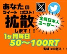 1か月毎日50RT~100RT以上にします 宣伝したいツイート1カ月毎日50RT~100RT以上にします イメージ1