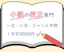 打倒、凡ミス！　同人小説・創作小説を校正します １字0.3円。校正士の精読で、誤字脱字のない読みやすい作品に イメージ1