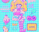 レトロポップでかわいい女の子描きます アイコン、ヘッダー、動画のサムネ、趣味・鑑賞用等など！ イメージ7