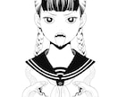 ポップな白黒のイラスト描きます アイコン・グッズ・挿絵・似顔絵にも。ぜひご相談ください！ イメージ1