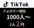 TikTokフォロワー1000人以上増やします ★『1人2円』TikTokフォロワー1000人増加★ イメージ1