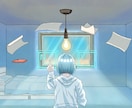 青い背景・風景イラスト込みのMVイラスト描きます 求める曲の世界観を細部まで形にします! イメージ7