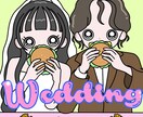 ウェルカムボード.席札.タグ結婚式イラスト描きます 修正無制限◎2人らしさをポップで可愛いイラストにします！ イメージ4