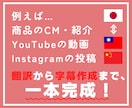 日本語⇔中国語　動画から翻訳字幕を作成いたします 翻訳と字幕作成がセット！翻訳字幕が格安で一本完成！ イメージ2