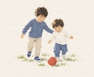 恋人やお子様の写真をやさしい絵本風イラストにします 何気ない一瞬を、ずっと飾っておきたくなる一枚に。 イメージ2