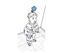 写真を元にシュールでかわいいイラストを描きます 大切なお子さん、ペットのお写真を、シュールでかわいい絵へ。 イメージ1