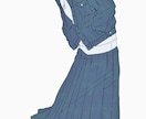 シンプルな全身絵 バストアップイラストを描きます お気に入りのコーデや服装を 立ち絵でもお好きなポーズでも イメージ6