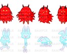 指定の動物や色、服などを元にミニキャラを制作します 独自の視点で特徴を捉えてかわいいキャラクターに仕上げます。 イメージ3