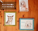切りっぱなしの麻キャンバス布に似顔絵を描きます 麻100％のやさしい素材感。ギフトや記念に。 イメージ7