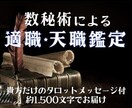 自分の武器知ってる？数秘術で適職・天職を鑑定します 貴方だけのタロットメッセージ付き 約1500字でお届けします イメージ1