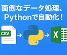 Pythonで処理や自動化スクリプトを作ります Excel・CSVの集計作業、効率化します！ イメージ1