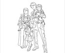 大人数用アイコン/イラスト/似顔絵描きます 写真を元に線画でオリジナルイラスト作成！ イメージ2