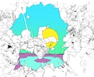 サイケデリックなペン画を描きます 一発描きペン画を描きます！メイキング動画も制作いたします！ イメージ7