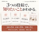 初めての人に魅力が伝わるインスタ固定投稿を作ります 自己紹介・サービス・利用案内の3投稿、各最大5枚 イメージ2