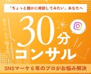 SNSのお悩み、歴６年のプロが30分で解決します 頑張っているけど伸び悩んでいる、誰かに少し相談してみたい方へ イメージ1