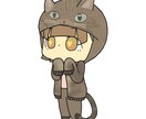 動物を身につけるゆるいミニキャラアイコン作成します 猫やうさぎなど動物と合体！！ゆるゆるっとかわいい！ イメージ2