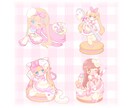商用利用可！可愛い主線なしイラスト作成します ファンシー&可愛い！グッズやアクキーにおすすめです♪ イメージ1
