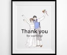 結婚式に◎おしゃれな線画で似顔絵イラスト描きます プレ花嫁様へおすすめ◾️サンキュータグ等ペーパーアイテムに イメージ2