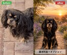 愛犬、愛猫のお写真を心温まるアート作品にします 写真1枚からうちの子を記念日、メモリアル、コスプレ風に イメージ8