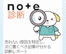 発信・集客：あなたのnote記事を診断します 売れない原因を特定し、次に書くべき記事が分かる診断レポート イメージ1