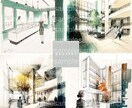 モダンな手描きの建築パースを作成します 手描きのパースをデジタル化！複数枚の場合は割引きあります。 イメージ8