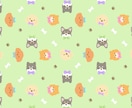 商用OK｜やさしい手描きのゆるかわパターン作ります 包装紙・生地・SNS背景に!ショップの世界観を優しく表現！ イメージ6